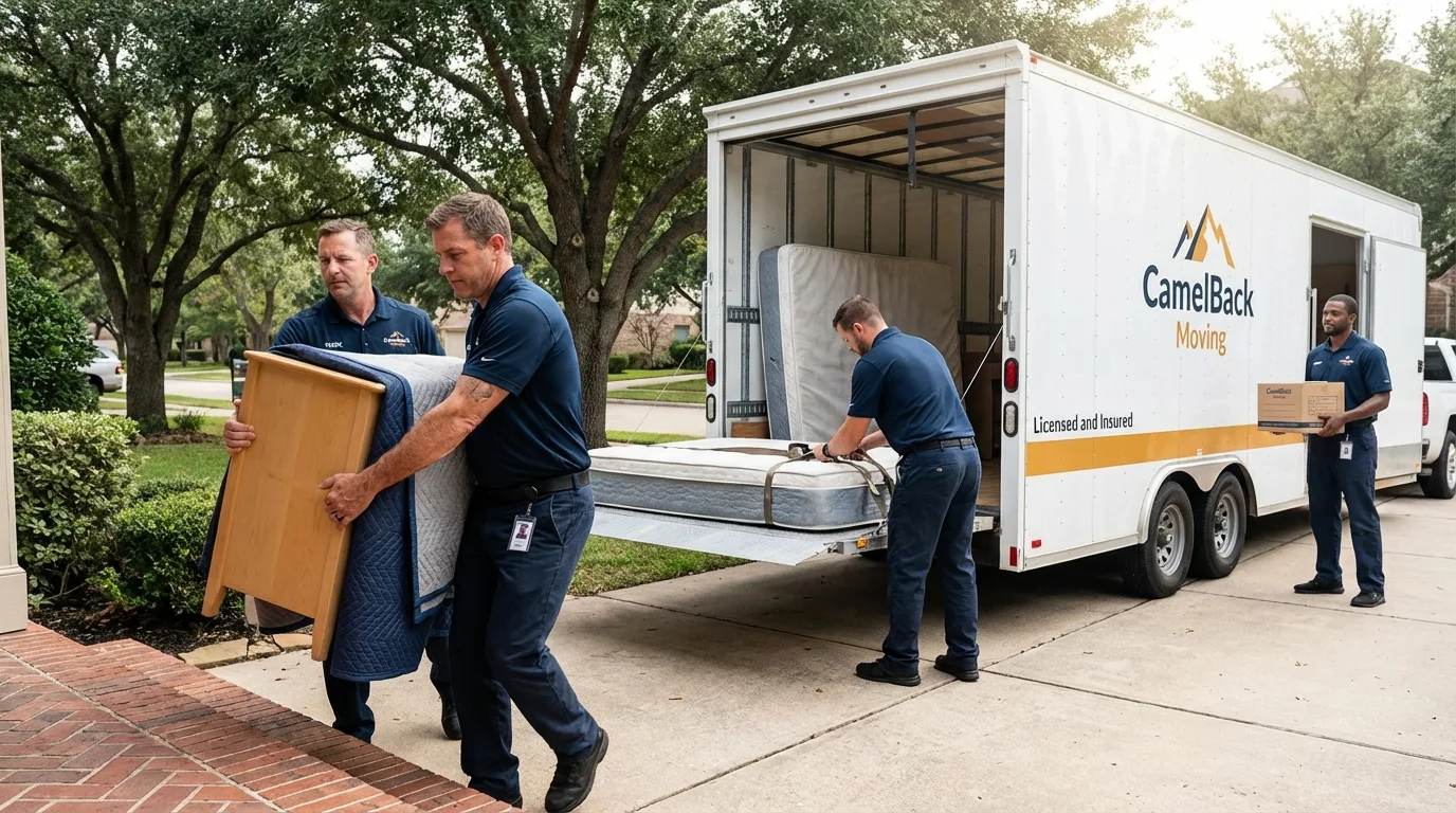 Crew loading residential truck for cross-state move from Jonesville, VA