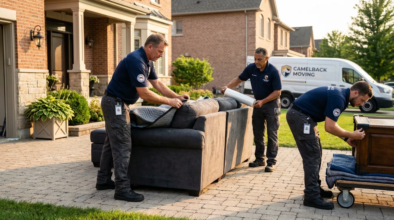 Large estate moving crew wrapping furniture in Jonesville, VA